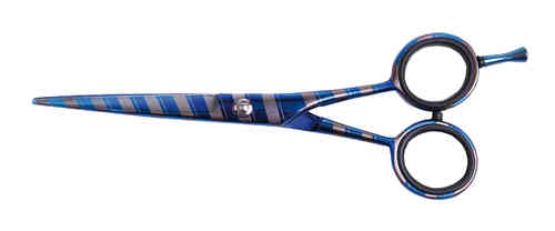 Tijeras filo de navaja azul 5,5" con rabillo