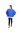 Peinador nylon profesional velcro 100x90cm azul