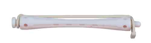 Docena bigudies plastico bicolor largo rosa-blanco