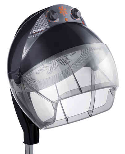 Secador de casco GONG negro con soporte pie 1 velocidad 1400W